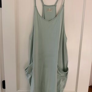 Light Green Sleeveless Romper with Pockets